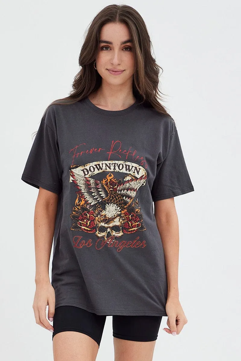 Black Graphic Tee Los Angeles Vintage sold by Ally Fashion product image thumbnail 4