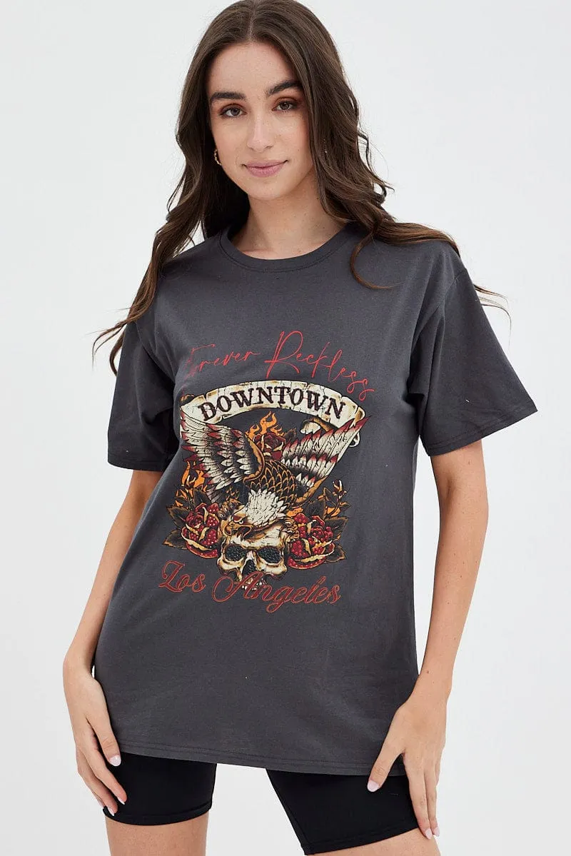 Black Graphic Tee Los Angeles Vintage sold by Ally Fashion product image thumbnail 2