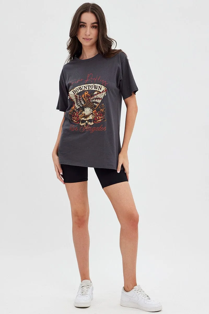 Black Graphic Tee Los Angeles Vintage sold by Ally Fashion product image thumbnail 3