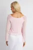 Pink Off Shoulder Top Long Sleeve sold by Ally Fashion