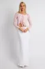 Pink Off Shoulder Top Long Sleeve sold by Ally Fashion