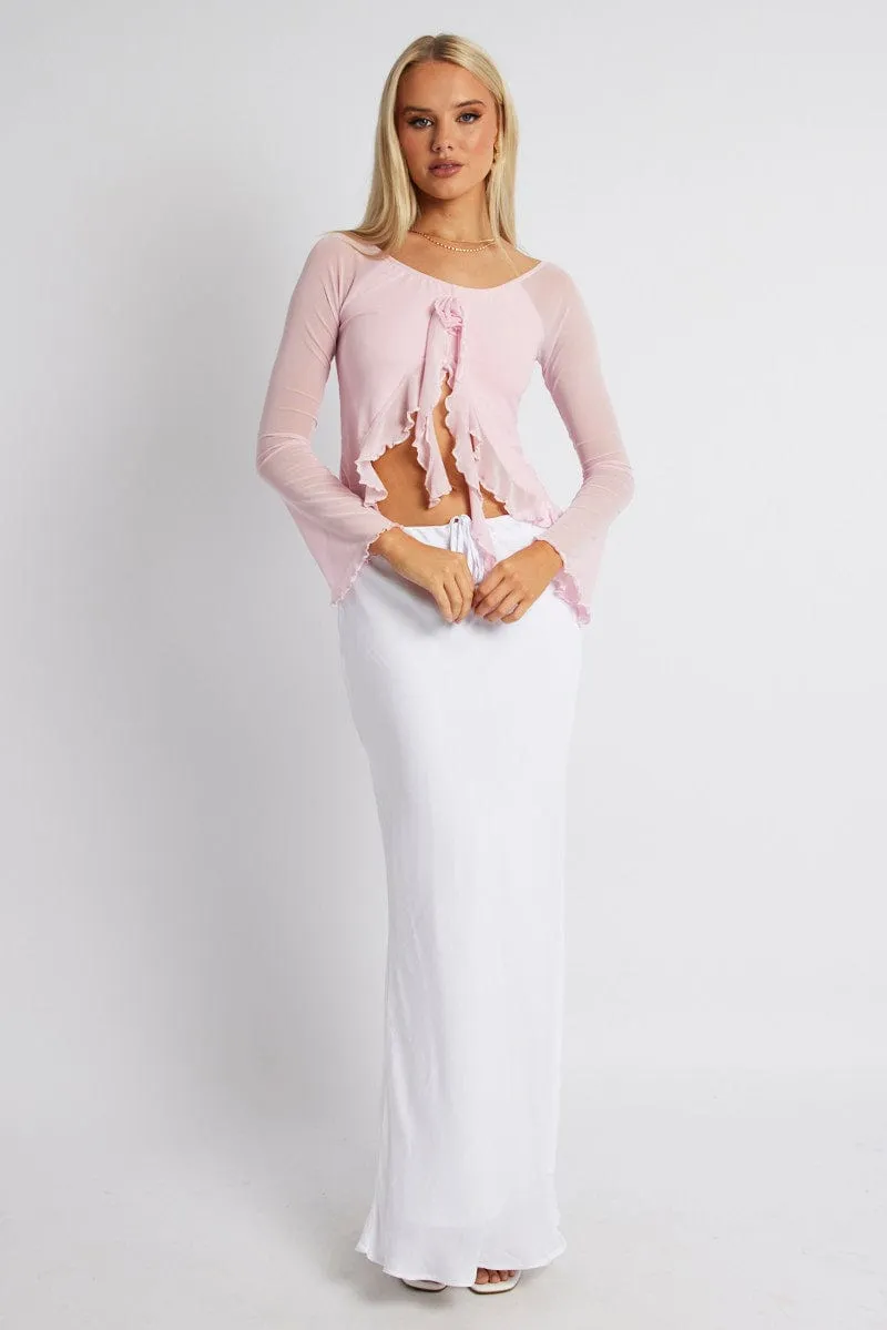 Pink Off Shoulder Top Long Sleeve sold by Ally Fashion product image thumbnail 2
