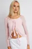 Pink Off Shoulder Top Long Sleeve sold by Ally Fashion