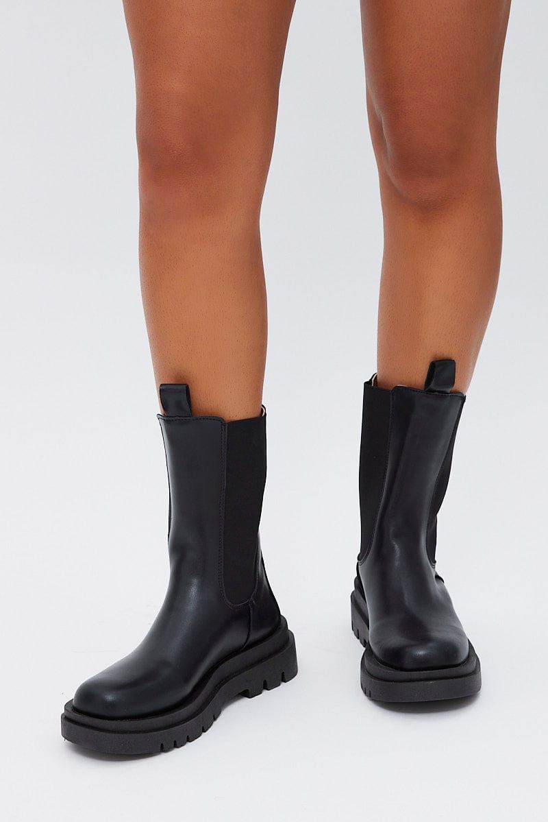 Black Chunky Sole Boots sold by Ally Fashion product image thumbnail 2