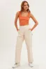 Orange Crop Tank Scoop Neck Sleeveless Cutout sold by Ally Fashion