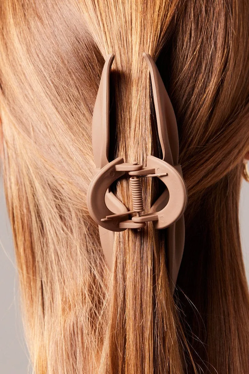Brown Bow Hair Claw Clip sold by Ally Fashion product image thumbnail 2