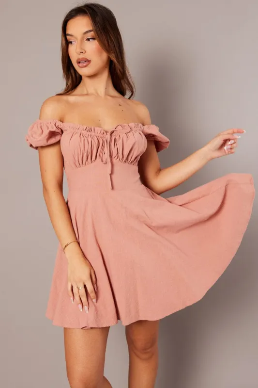 Pink Fit And Flare Dress Mini sold by Ally Fashion