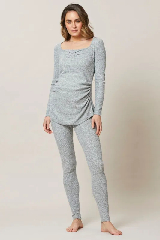 Grey Maternity Long Sleeve Brushed Rib Nightwear Set sold by Ally Fashion