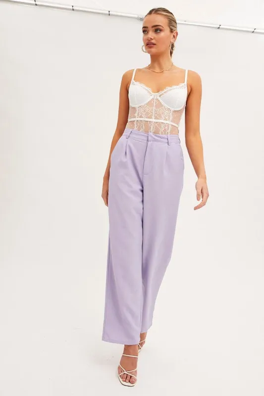 Purple Tailored Pant High Waist sold by Ally Fashion