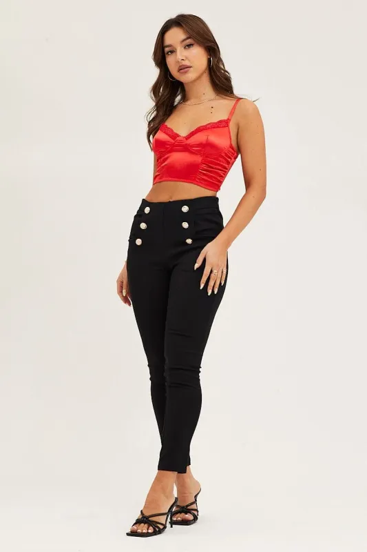 Black Slim Pants High Rise sold by Ally Fashion
