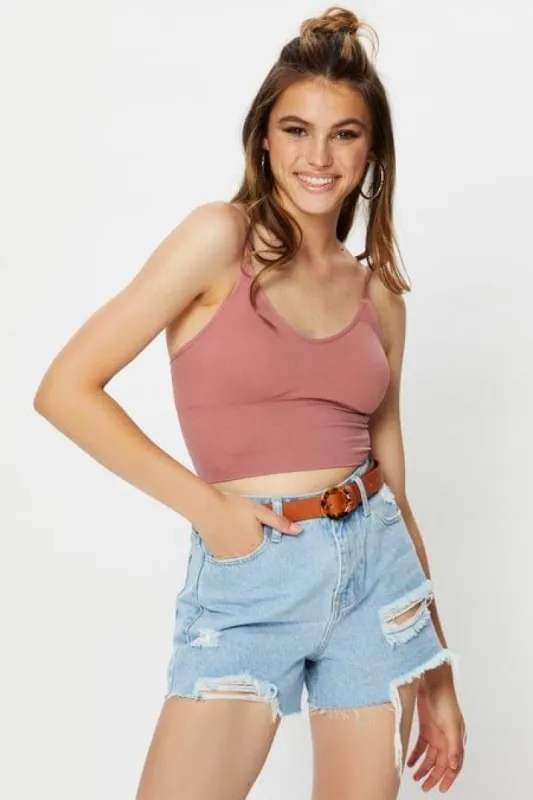 Purple Crop Top Seamless sold by Ally Fashion