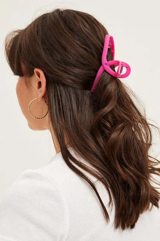 Pink Matt Twirl Claw Clip sold by Ally Fashion