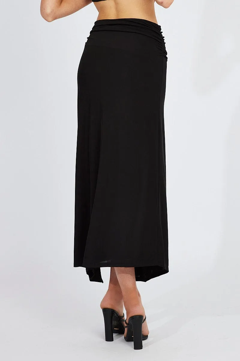Black Maxi Skirt Asymmetric Hem sold by Ally Fashion product image thumbnail 5