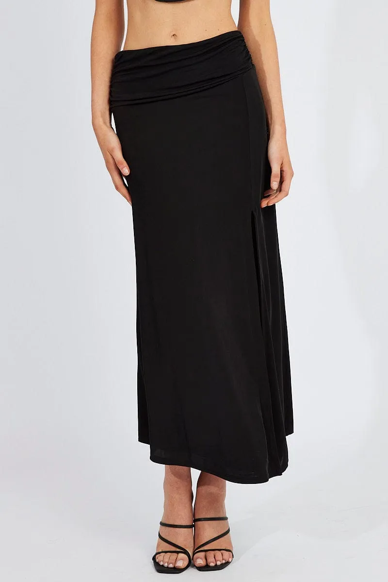 Black Maxi Skirt Asymmetric Hem sold by Ally Fashion product image thumbnail 2
