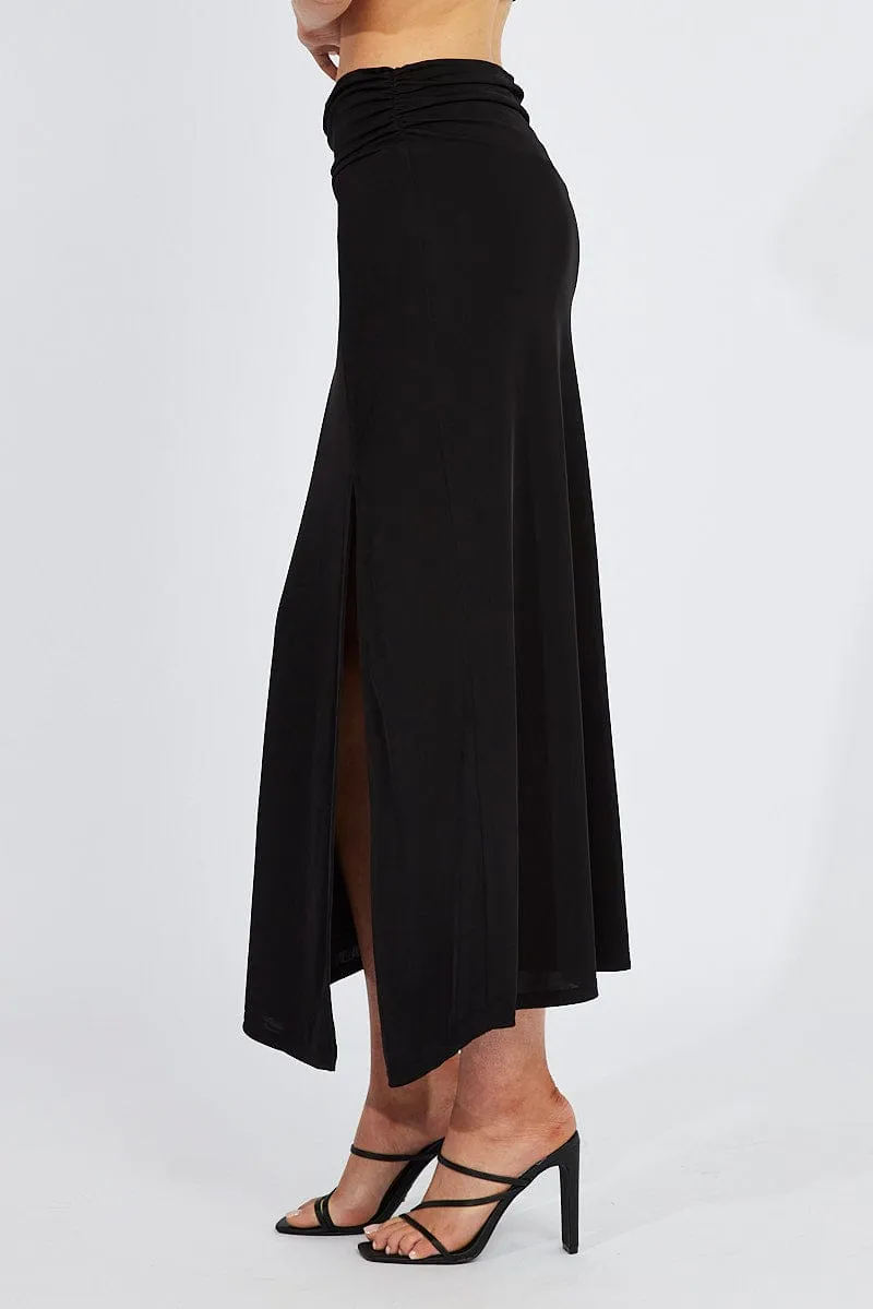 Black Maxi Skirt Asymmetric Hem sold by Ally Fashion product image thumbnail 4