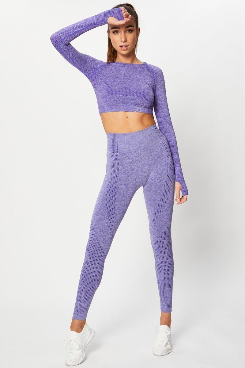 Purple Seamless Activewear Leggings sold by Ally Fashion product image thumbnail 2