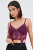 Purple Corset Top Sleeveless Sweetheart Crop Garter Lace sold by Ally Fashion