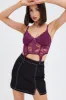 Purple Corset Top Sleeveless Sweetheart Crop Garter Lace sold by Ally Fashion