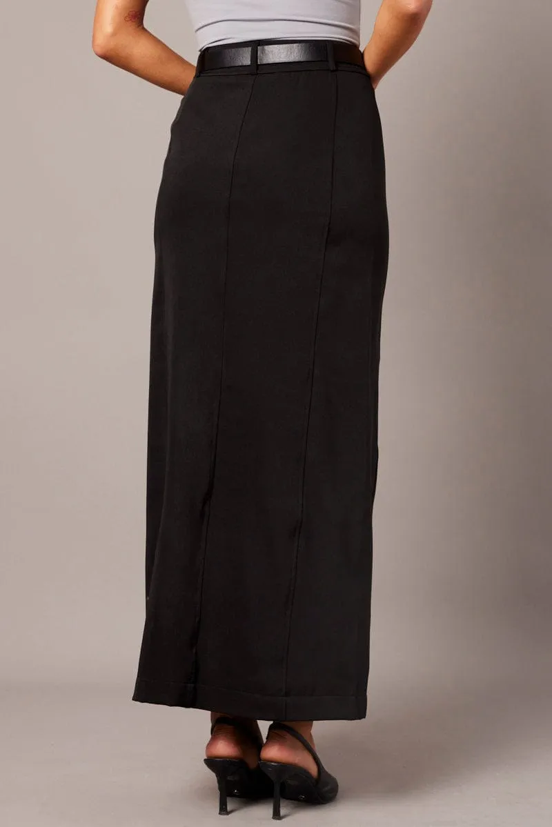 Black Midi Skirt Tailored High Waist sold by Ally Fashion product image thumbnail 5