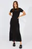 Black Knit Maxi Dress Crochet Short Sleeve sold by Ally Fashion