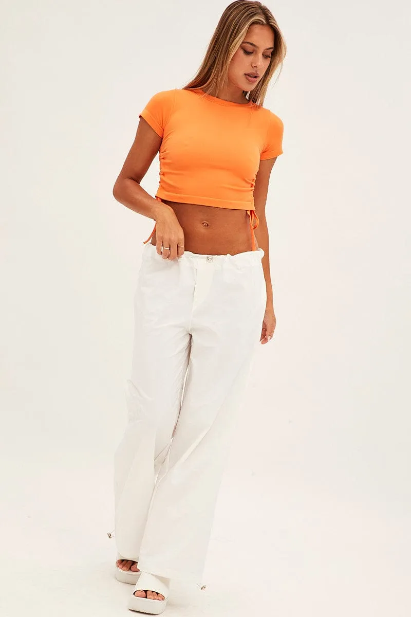 White Cargo Parachute Pants sold by Ally Fashion product image thumbnail 3