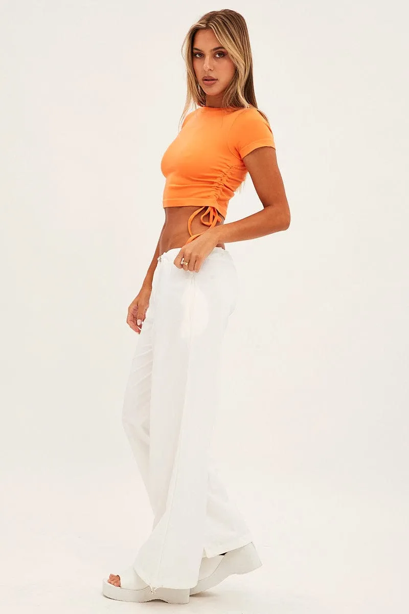 White Cargo Parachute Pants sold by Ally Fashion product image thumbnail 4