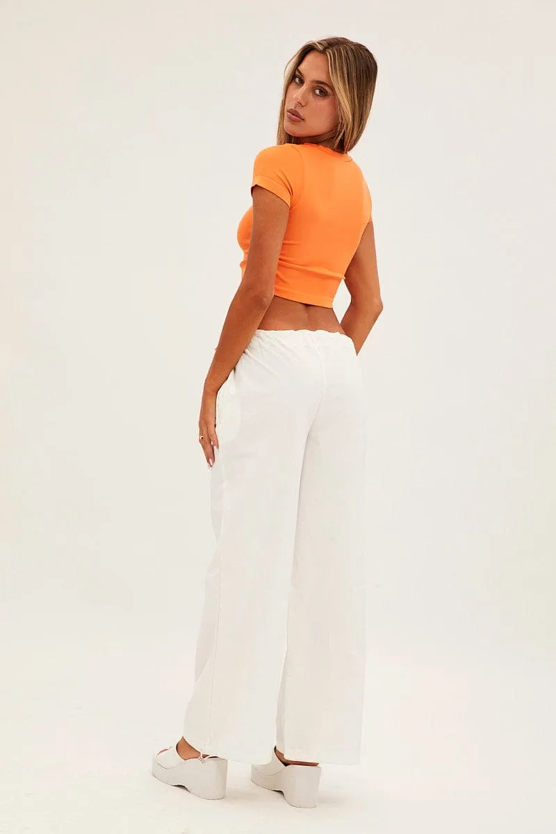 White Cargo Parachute Pants sold by Ally Fashion product image thumbnail 5