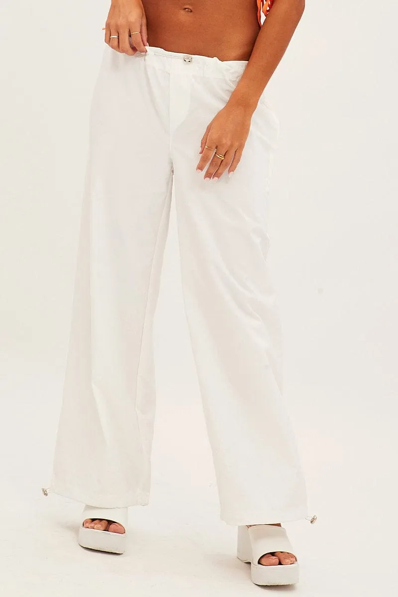 White Cargo Parachute Pants sold by Ally Fashion product image thumbnail 2
