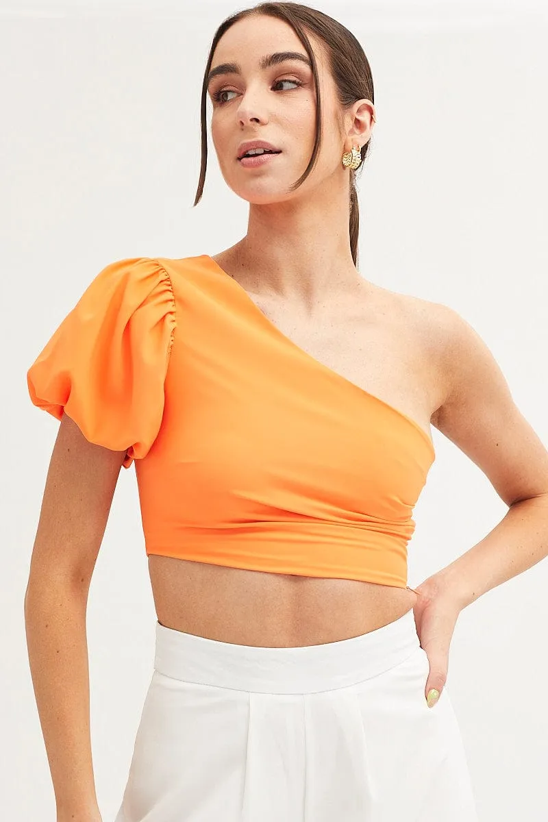Orange One Shoulder Crop Top sold by Ally Fashion product image thumbnail 3