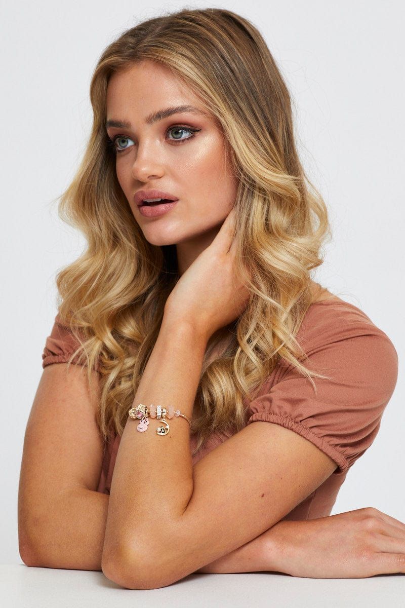 Pink Charm Bracelet sold by Ally Fashion