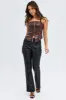 Brown PU Corset Sleeveless Strapless Butterfly Top sold by Ally Fashion