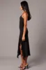 Black Bodycon Dress Sleeveless Ruffle Mesh sold by Ally Fashion