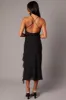 Black Bodycon Dress Sleeveless Ruffle Mesh sold by Ally Fashion