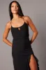 Black Bodycon Dress Sleeveless Ruffle Mesh sold by Ally Fashion