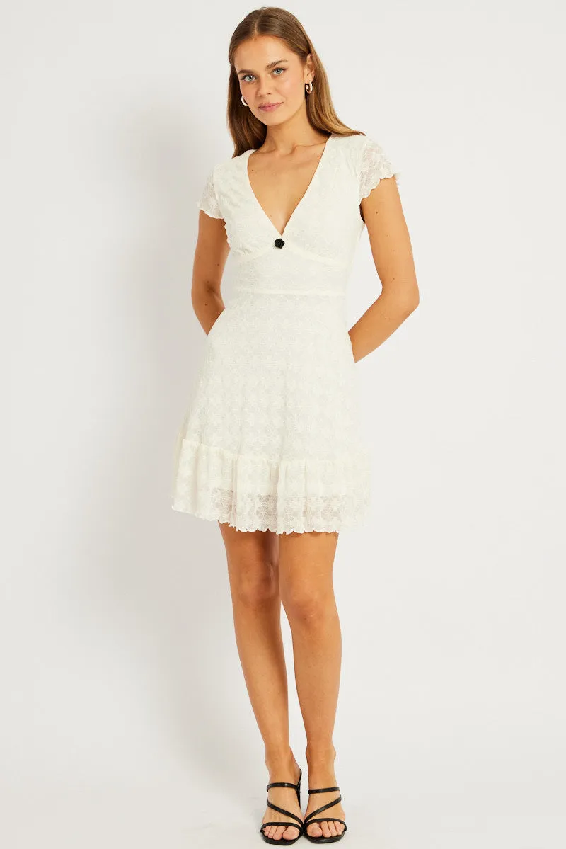White Mini Dress Lace sold by Ally Fashion product image thumbnail 2