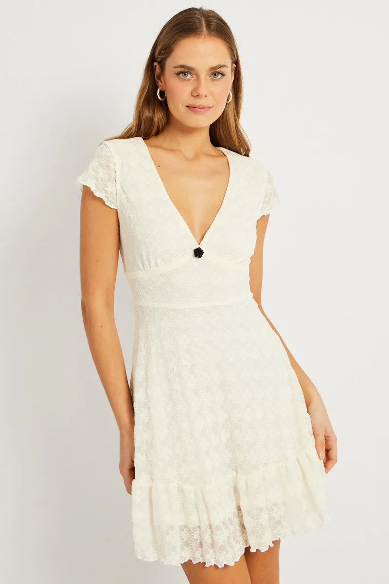 White Mini Dress Lace sold by Ally Fashion product image thumbnail 3