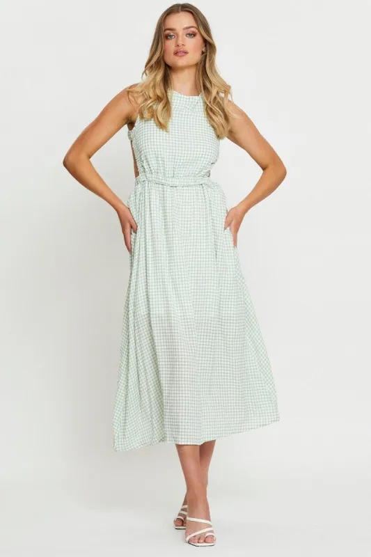 Check Maxi Dress Sleeveless sold by Ally Fashion