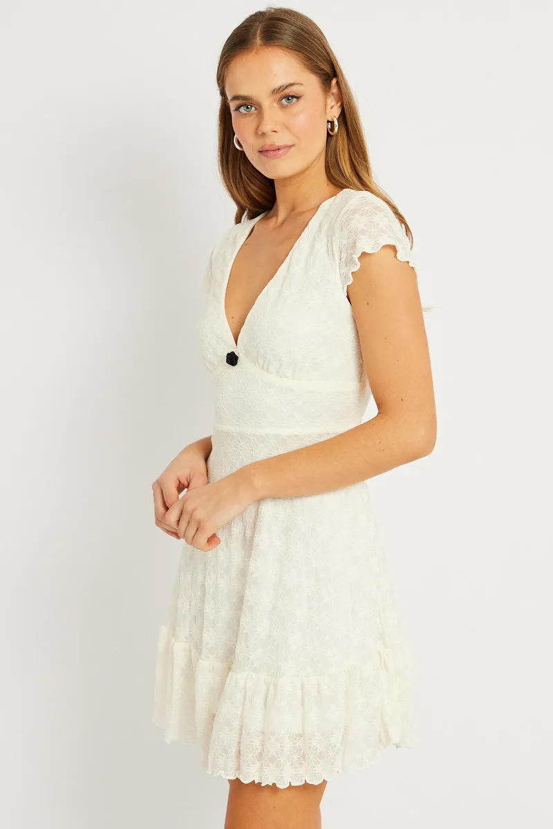 White Mini Dress Lace sold by Ally Fashion product image thumbnail 4
