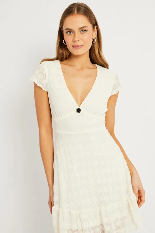 White Mini Dress Lace sold by Ally Fashion