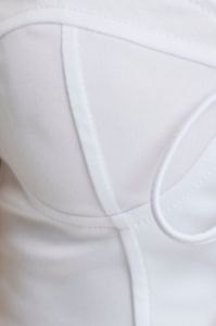 White Lace Trim Lace Up Bustier Crop Top sold by Ally Fashion
