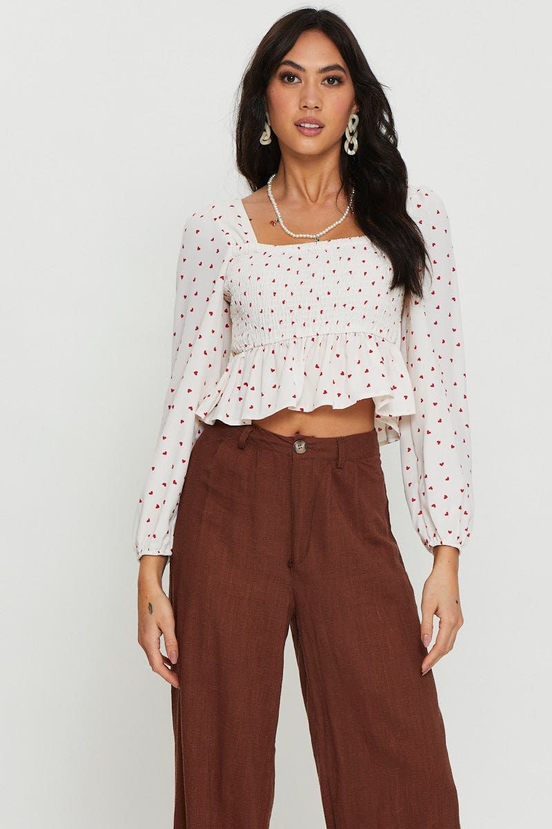 Print Crop Top Long Sleeve sold by Ally Fashion product image thumbnail 3