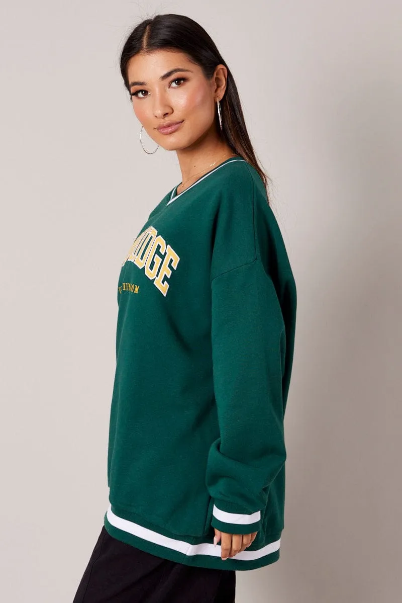 Green Graphic Sweater Long Sleeve sold by Ally Fashion product image thumbnail 4