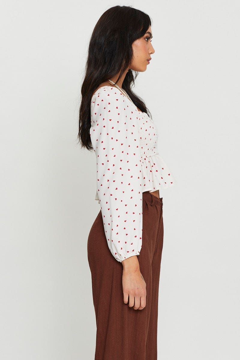 Print Crop Top Long Sleeve sold by Ally Fashion product image thumbnail 4