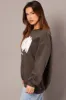 Grey Graphic Sweater Long Sleeve sold by Ally Fashion