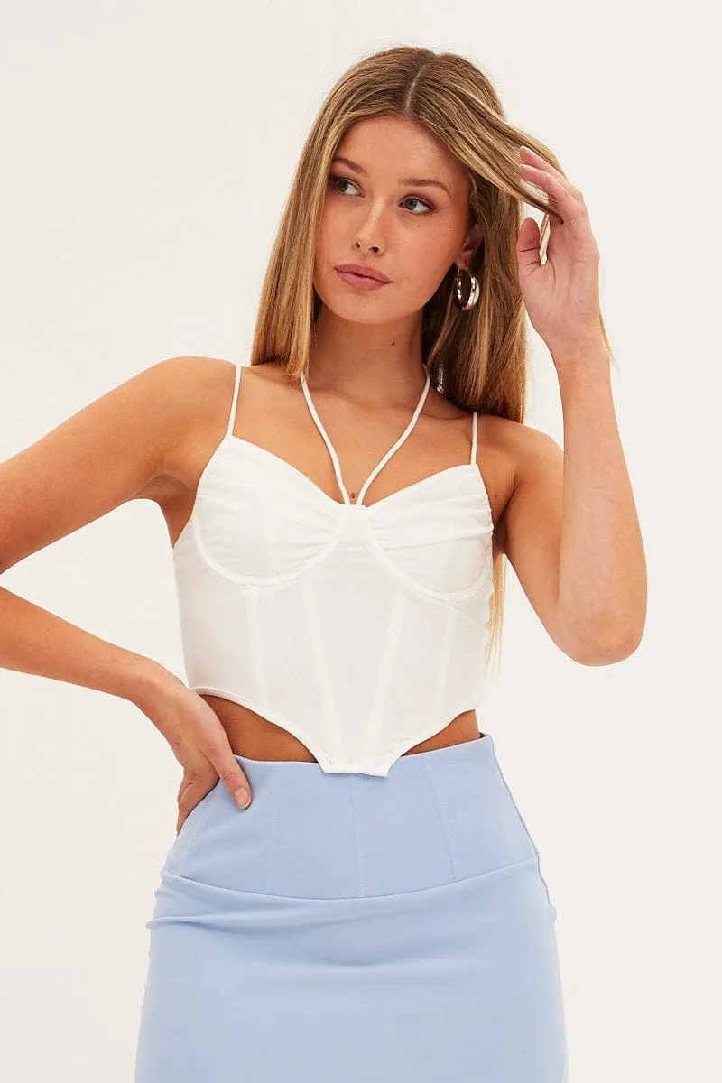 White Ruched Corset Top sold by Ally Fashion product image thumbnail 3