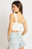 White Crop Top Sleeveless Eyelet Ribbon sold by Ally Fashion