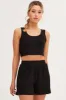 Black Rib Jersey Crop And Shorts Set sold by Ally Fashion
