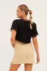 Beige High Rise Cargo Mini Denim Skirt sold by Ally Fashion
