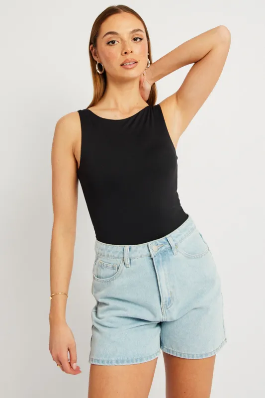 Black Supersoft Bodysuit Sleeveless sold by Ally Fashion