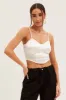 White Solid Boned Corset Top sold by Ally Fashion
